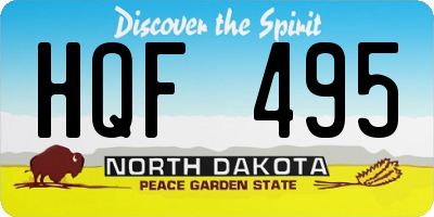 ND license plate HQF495