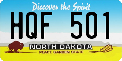ND license plate HQF501