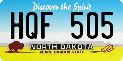 ND license plate HQF505