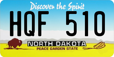ND license plate HQF510