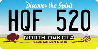 ND license plate HQF520