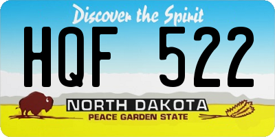 ND license plate HQF522