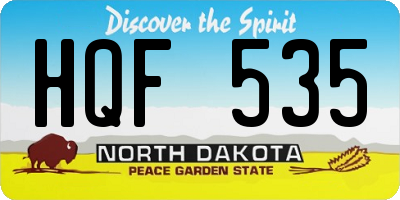 ND license plate HQF535