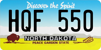 ND license plate HQF550