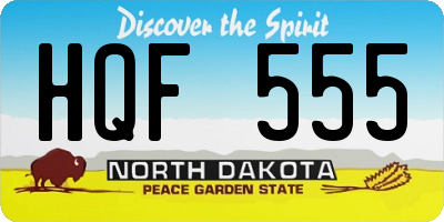 ND license plate HQF555