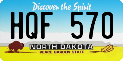 ND license plate HQF570
