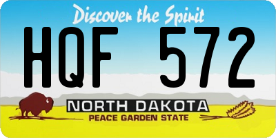 ND license plate HQF572