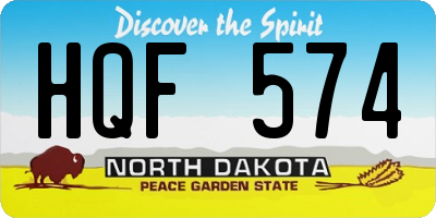 ND license plate HQF574