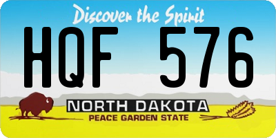 ND license plate HQF576