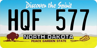 ND license plate HQF577