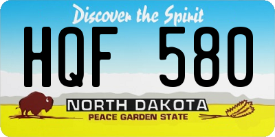 ND license plate HQF580