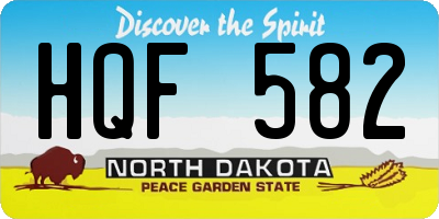ND license plate HQF582