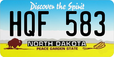 ND license plate HQF583
