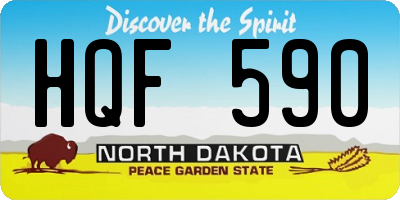 ND license plate HQF590