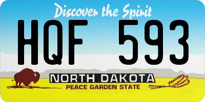 ND license plate HQF593