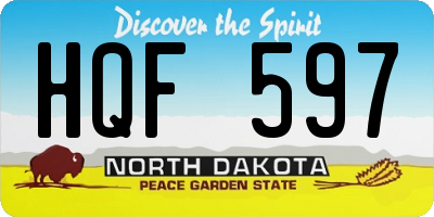 ND license plate HQF597