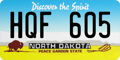 ND license plate HQF605
