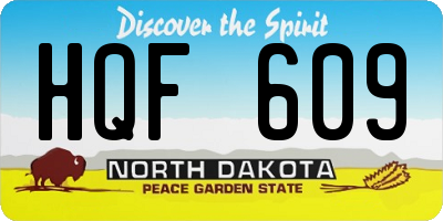 ND license plate HQF609