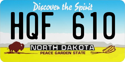 ND license plate HQF610