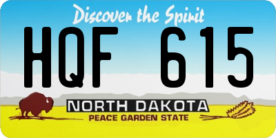 ND license plate HQF615
