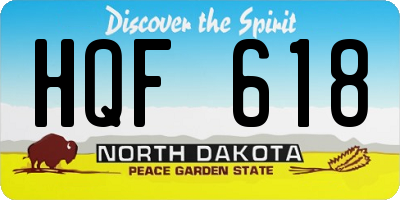 ND license plate HQF618