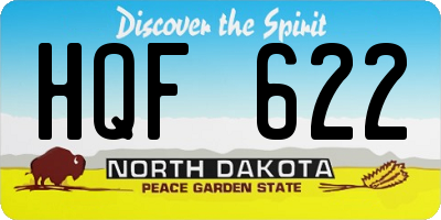 ND license plate HQF622