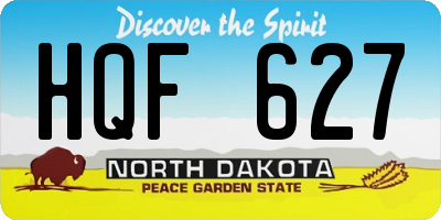 ND license plate HQF627