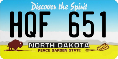 ND license plate HQF651