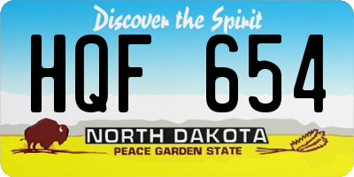 ND license plate HQF654