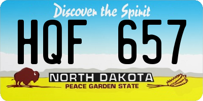 ND license plate HQF657