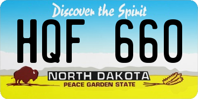 ND license plate HQF660