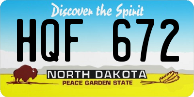 ND license plate HQF672