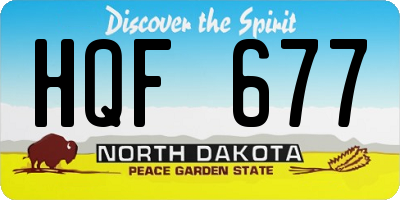 ND license plate HQF677