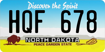 ND license plate HQF678