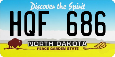 ND license plate HQF686