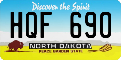ND license plate HQF690