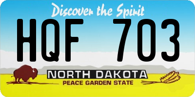 ND license plate HQF703