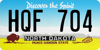 ND license plate HQF704