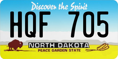 ND license plate HQF705