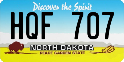 ND license plate HQF707