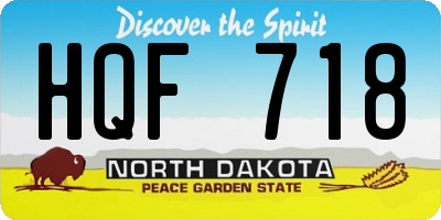 ND license plate HQF718