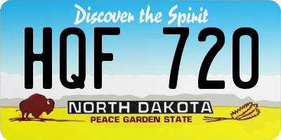 ND license plate HQF720