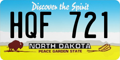 ND license plate HQF721