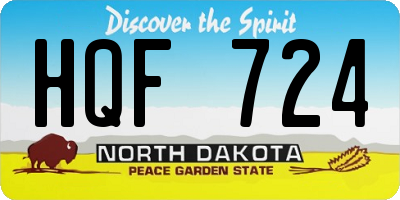 ND license plate HQF724