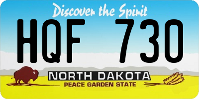 ND license plate HQF730