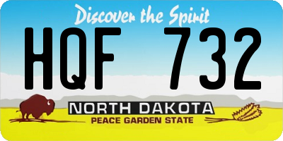 ND license plate HQF732