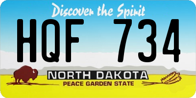 ND license plate HQF734
