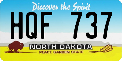 ND license plate HQF737