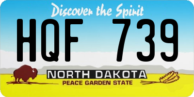 ND license plate HQF739