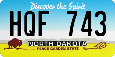 ND license plate HQF743